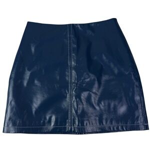 Urban‎ Outfitters Blue Faux Leather Mini Skirt Size S/P